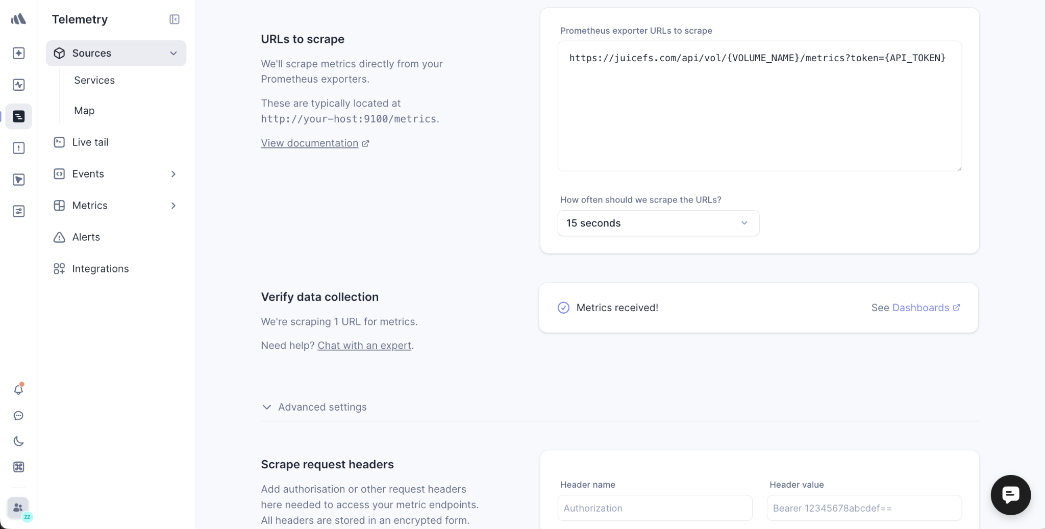 Configuring URLs to scrape