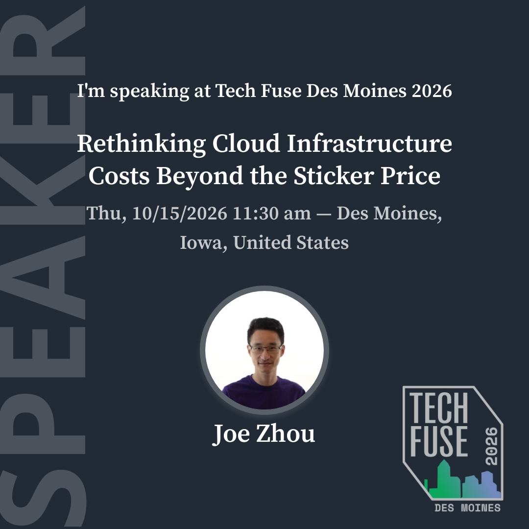 Joe Zhou (DevRel @JuiceFS) will be speaking at Tech Fuse DSM 2026
