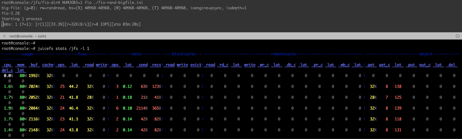 juicefs stats 命令查看性能